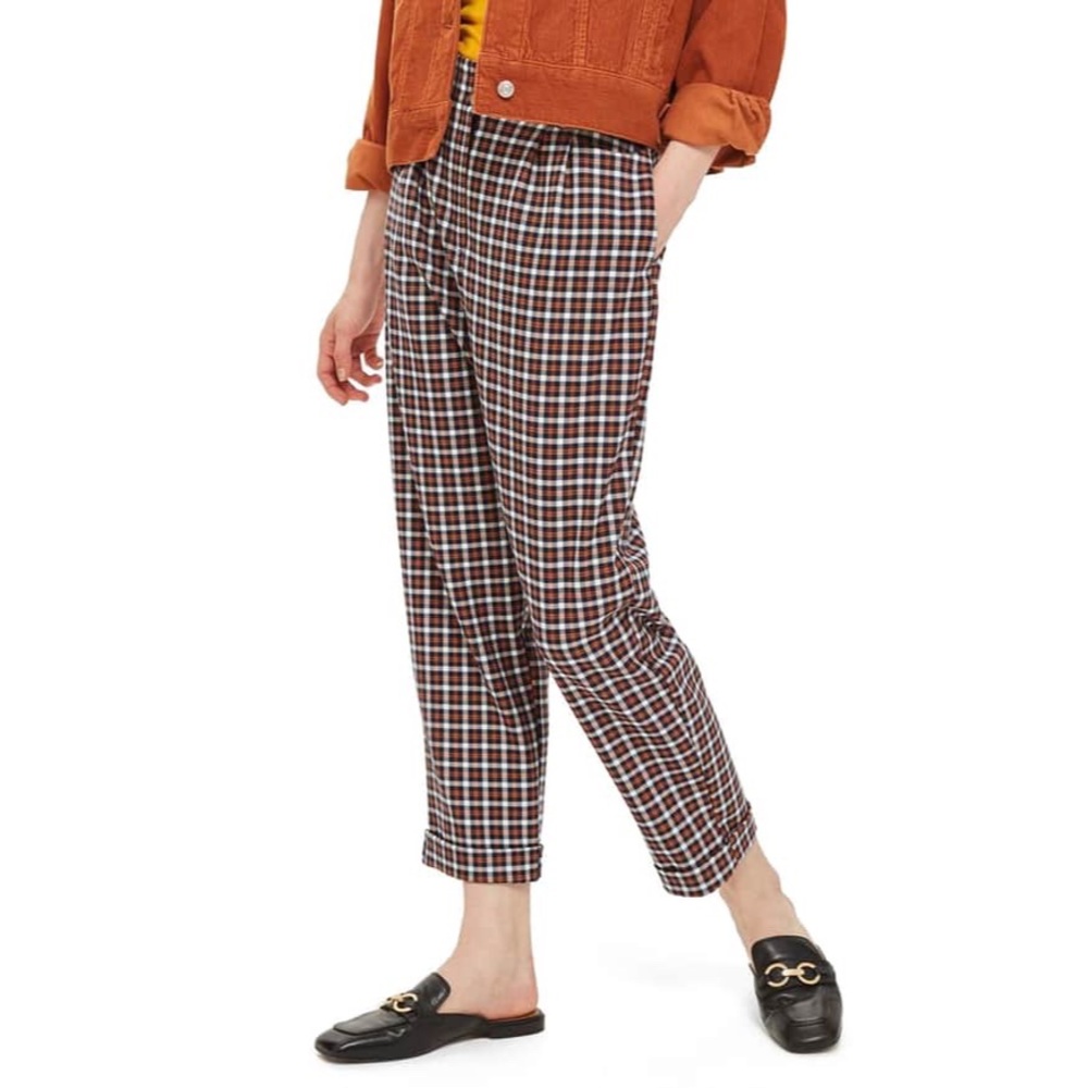 TopShop Tapered Checkered Trousers